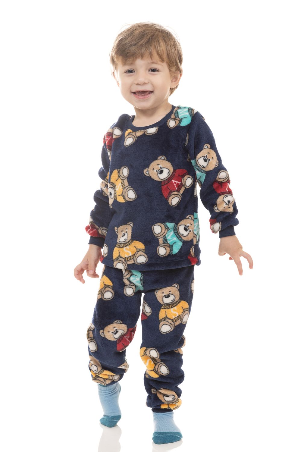 Toddler&#39;s Fleece Jumpsuit Pajamas - Colorful Bears