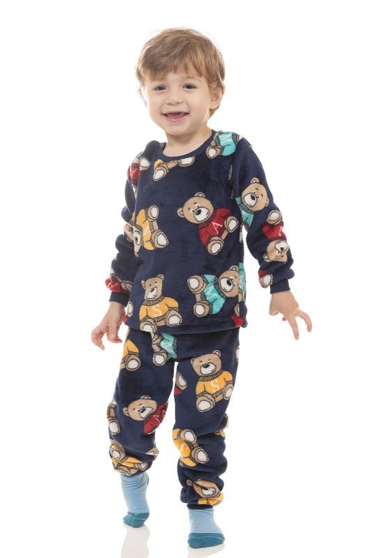 Toddler&#39;s Fleece Jumpsuit Pajamas - Colorful Bears
