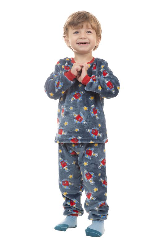 Toddler&#39;s Fleece Long Pajamas Set - Rocket