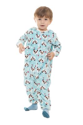 Toddler&#39;s Unisex Fleece Jumpsuit Pajamas - Pandas and Hearts