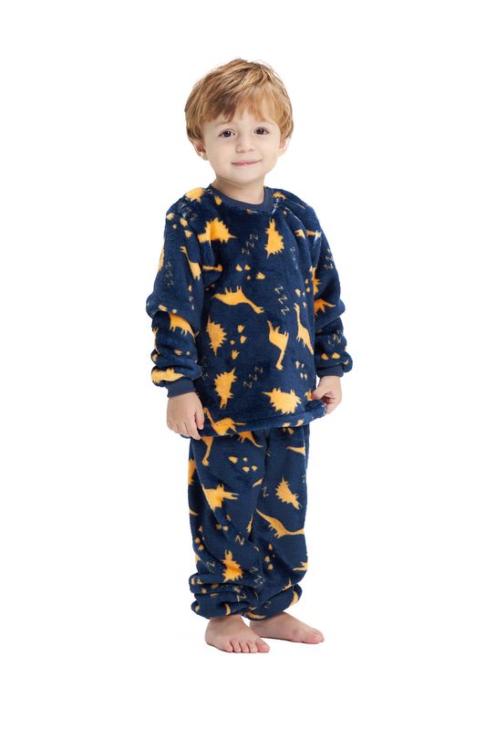 Toddler&#39;s Fleece Jumpsuit Pajamas - Orange Dinosaur
