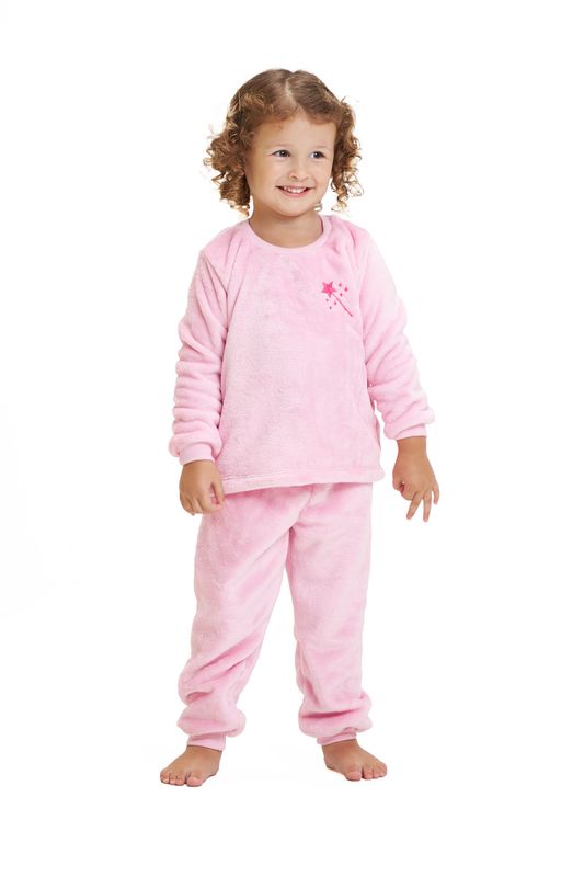Toddler&#39;s Fleece Jumpsuit Pajamas - Light Pink Wand