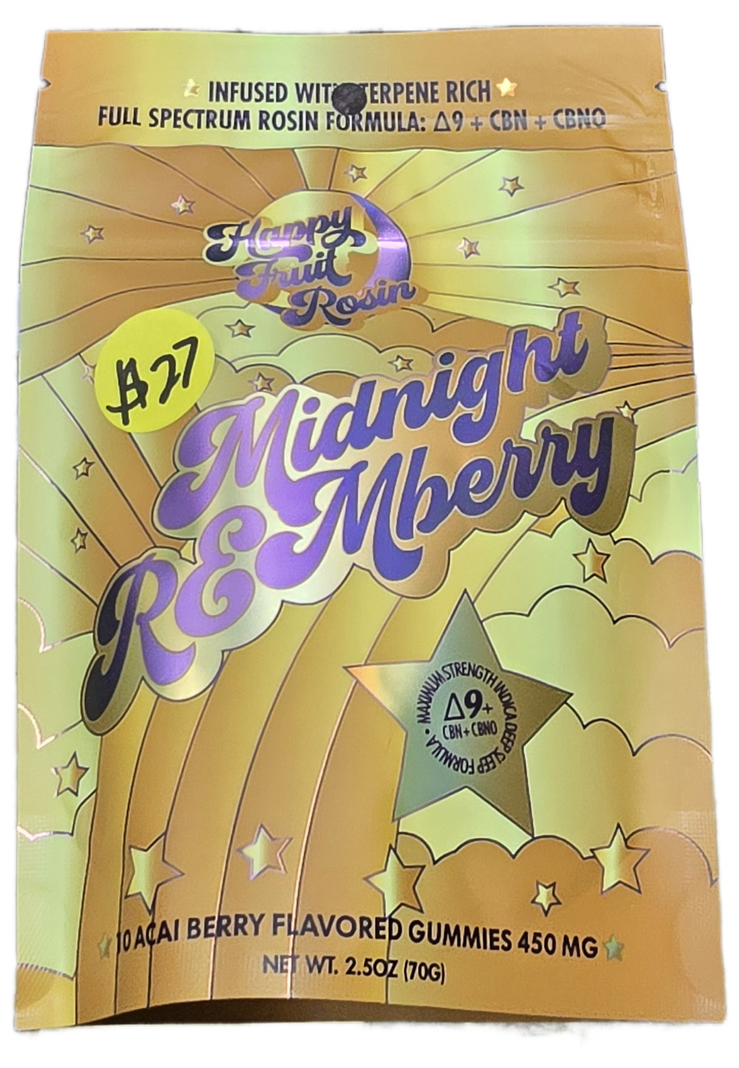 Happy Fruit Rosin Gummies, Flavor: Midnight REMberry