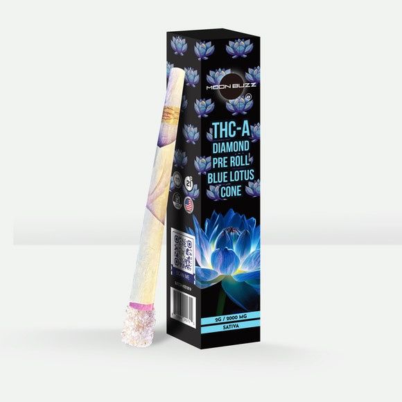 THCA Diamond Pre Roll Wrapped in Blue Lotus
