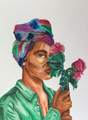 WITH ROSES (WATERCOLOR)