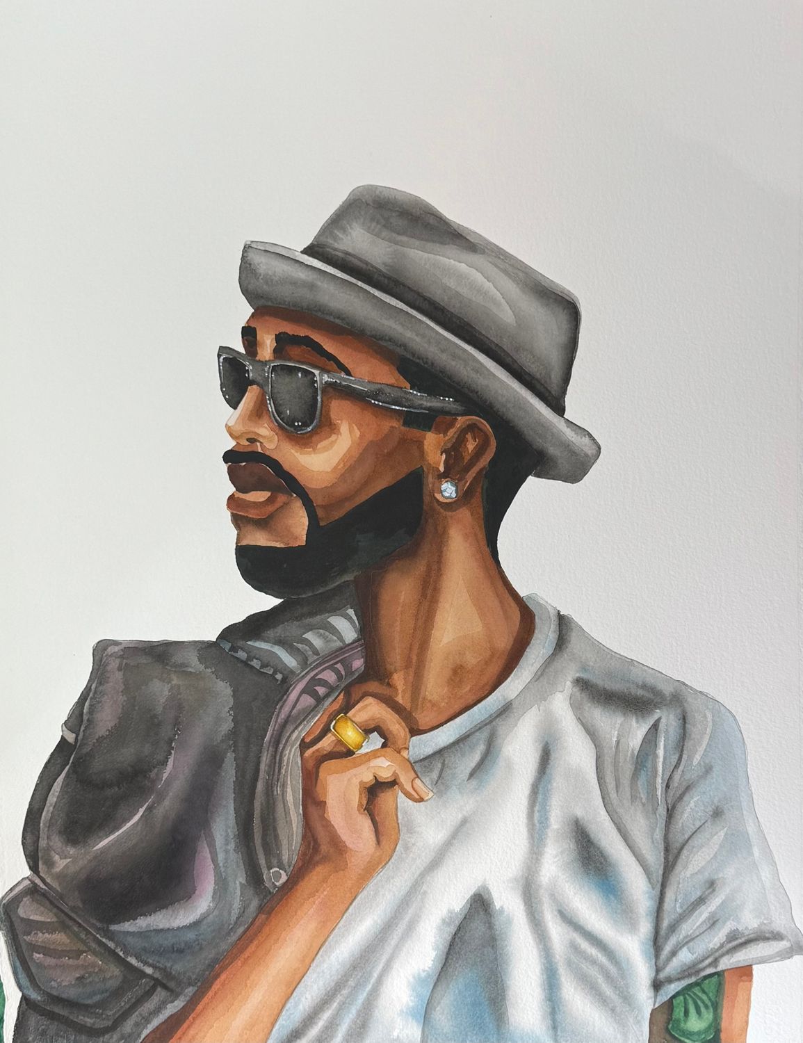 CON SOMBRERO (WATERCOLOR)