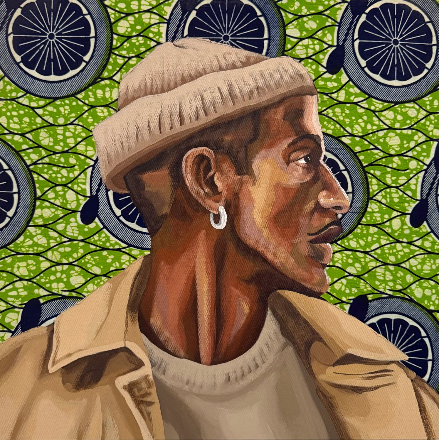 TYRON (ACRYLIC AND FABRIC ON CANVAS)