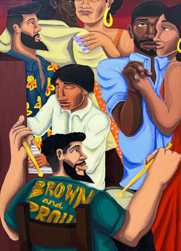 JARANA WITH DRUMS AND PIANO (ACRYLIC ON CANVAS)