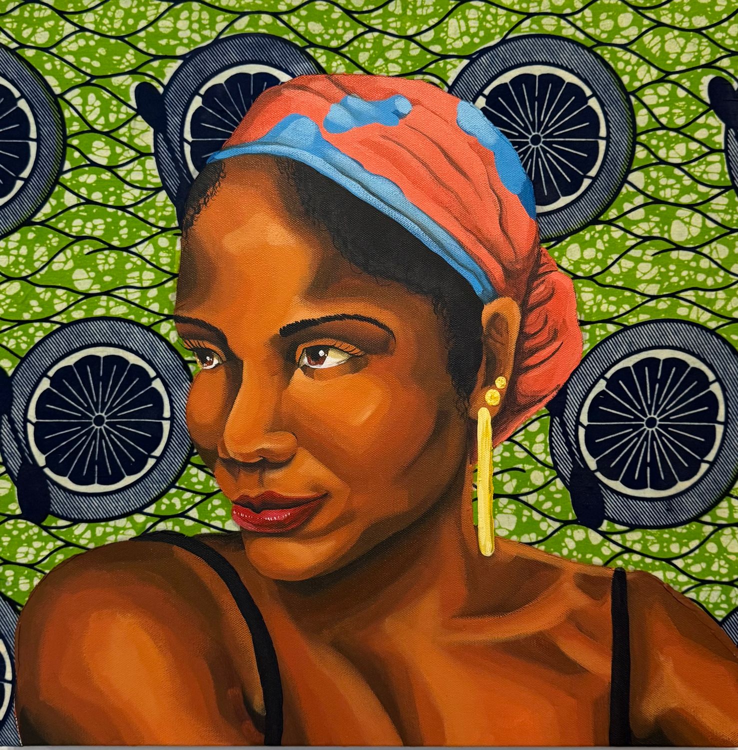 KENIA (ACRYLIC AND FABRIC ON CANVAS)