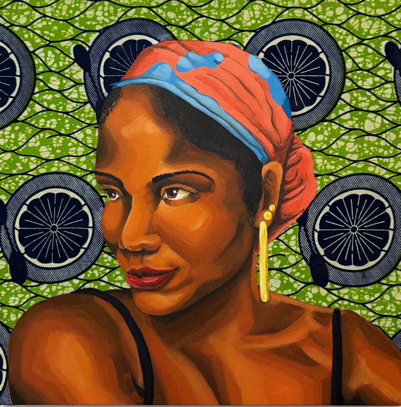 KENIA (ACRYLIC AND FABRIC ON CANVAS)