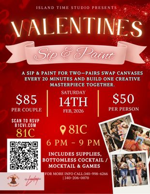 V DAY SIP &amp; PAINT (SINGLE TICKET)