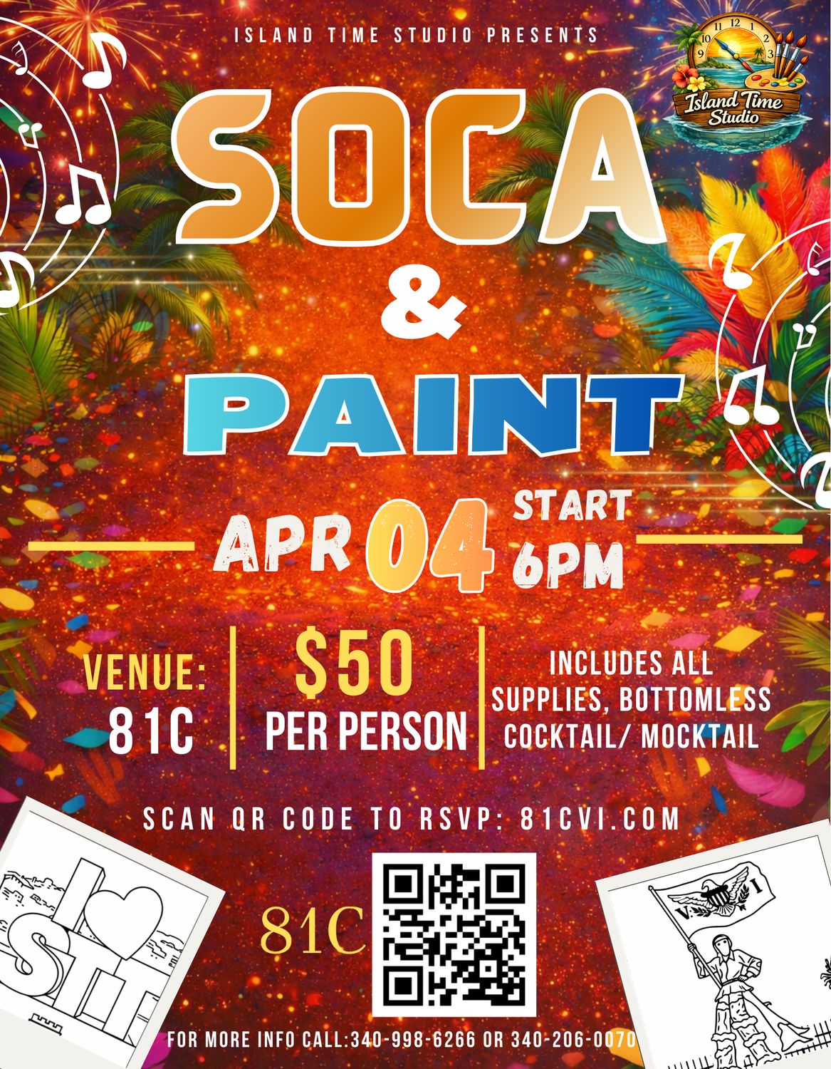 SOCA &amp; PAINT (SINGLE TICKET)