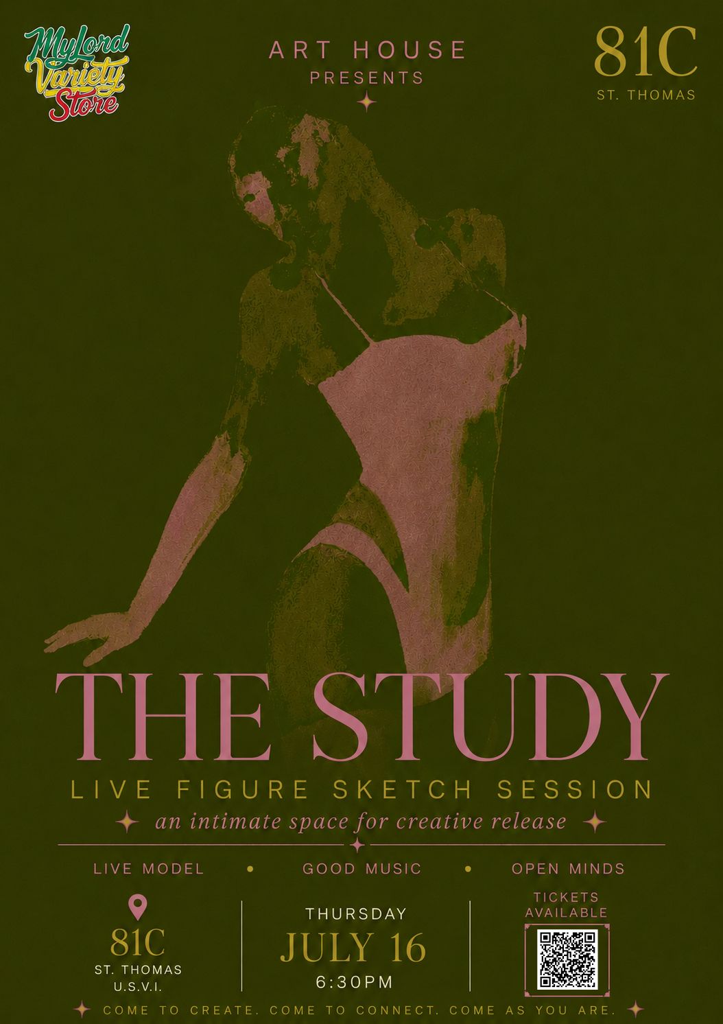 THE STUDY BY ART HOUSE - LIVE FIGURE SKETCHING - JULY 16TH