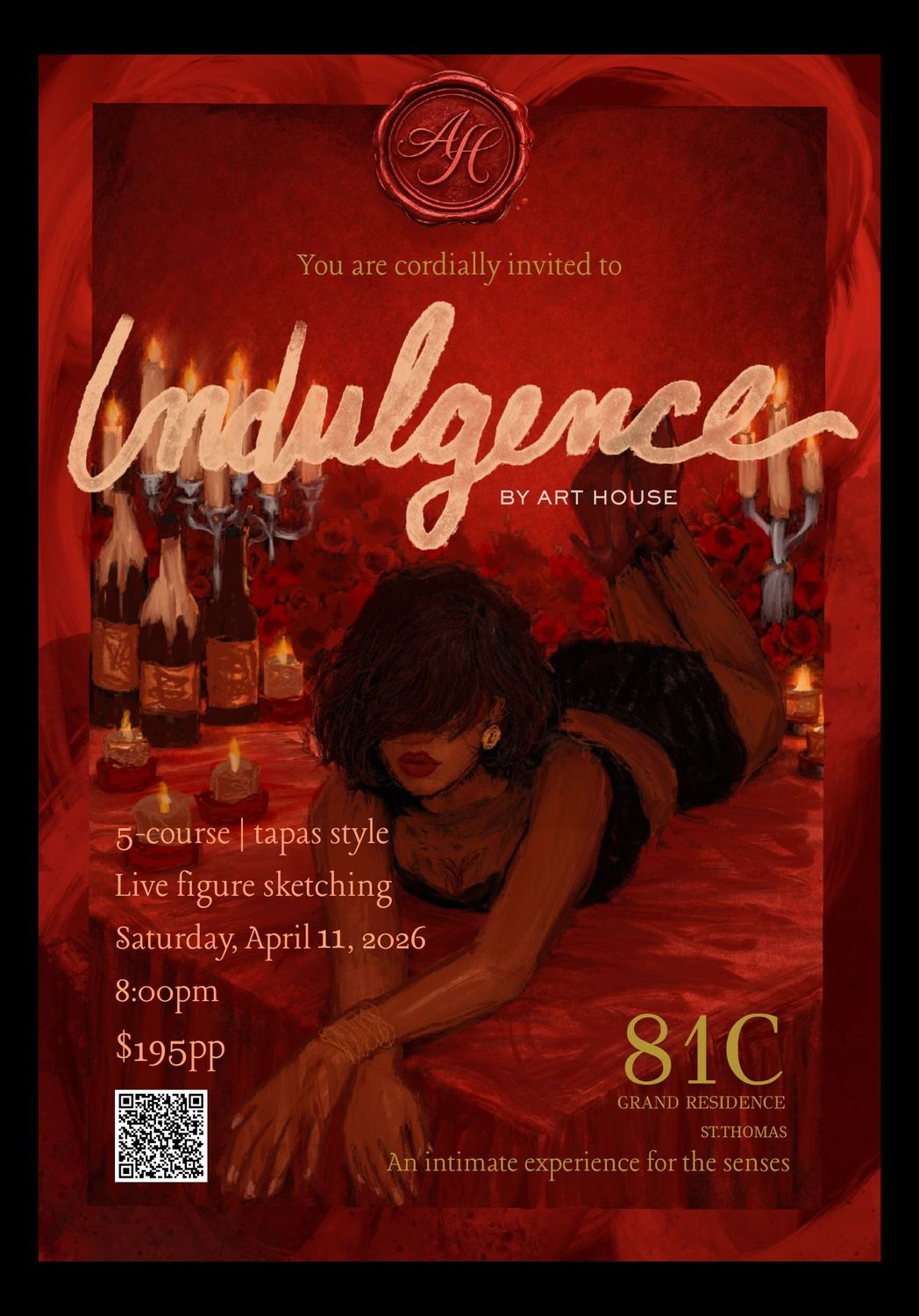 INDULGENCE BY ART HOUSE | LIVE FIGURE SKETCHING | 5 COURSE DINING