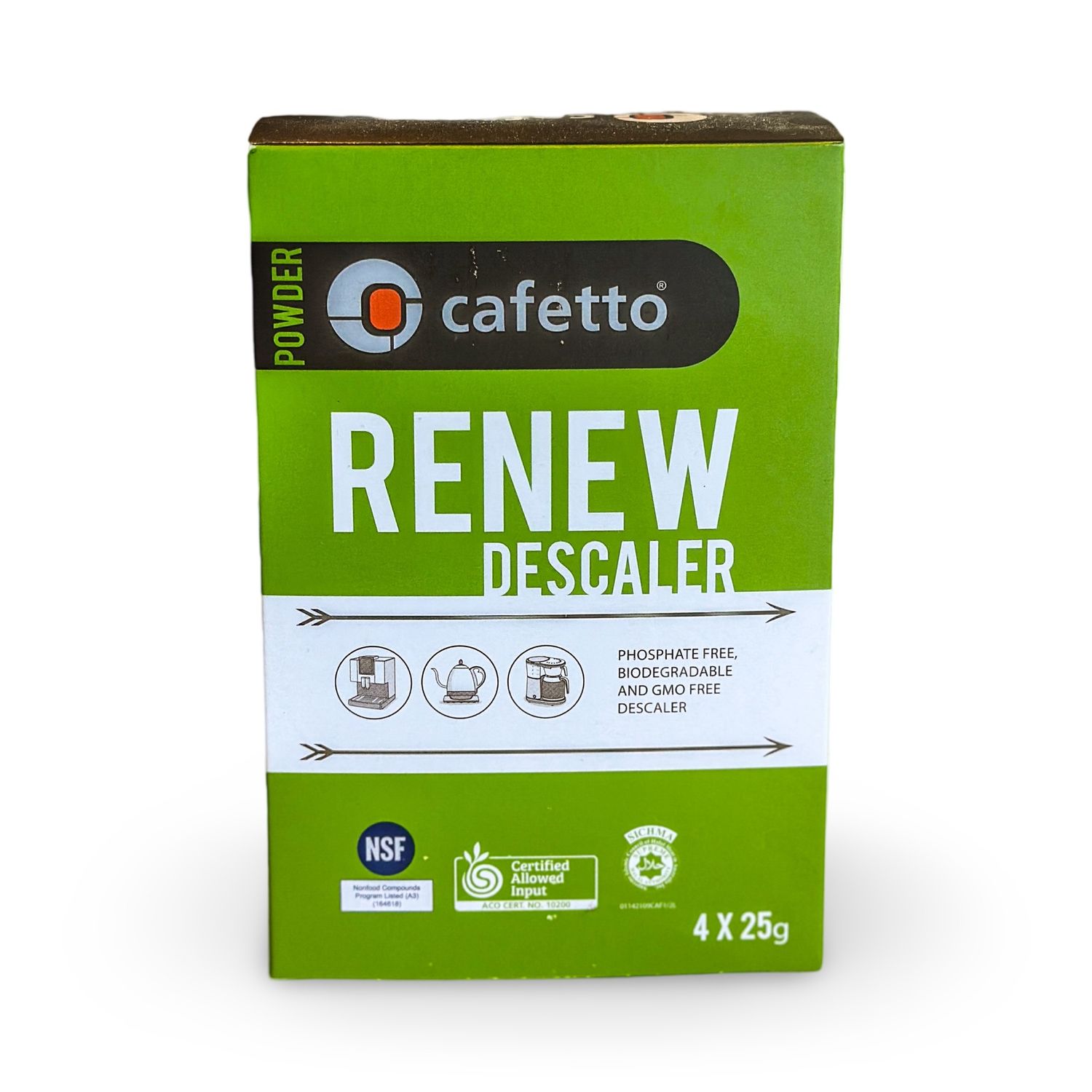 Cafetto - Renew (previously Restore)  Espresso Descaler (6x 25g sachets per box)