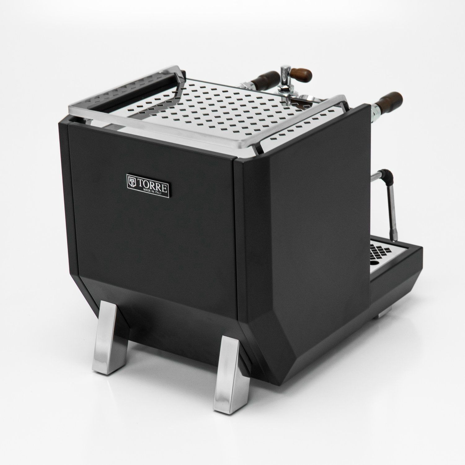 1gr Torre Adele Matte Black With Wood Coffee Machine