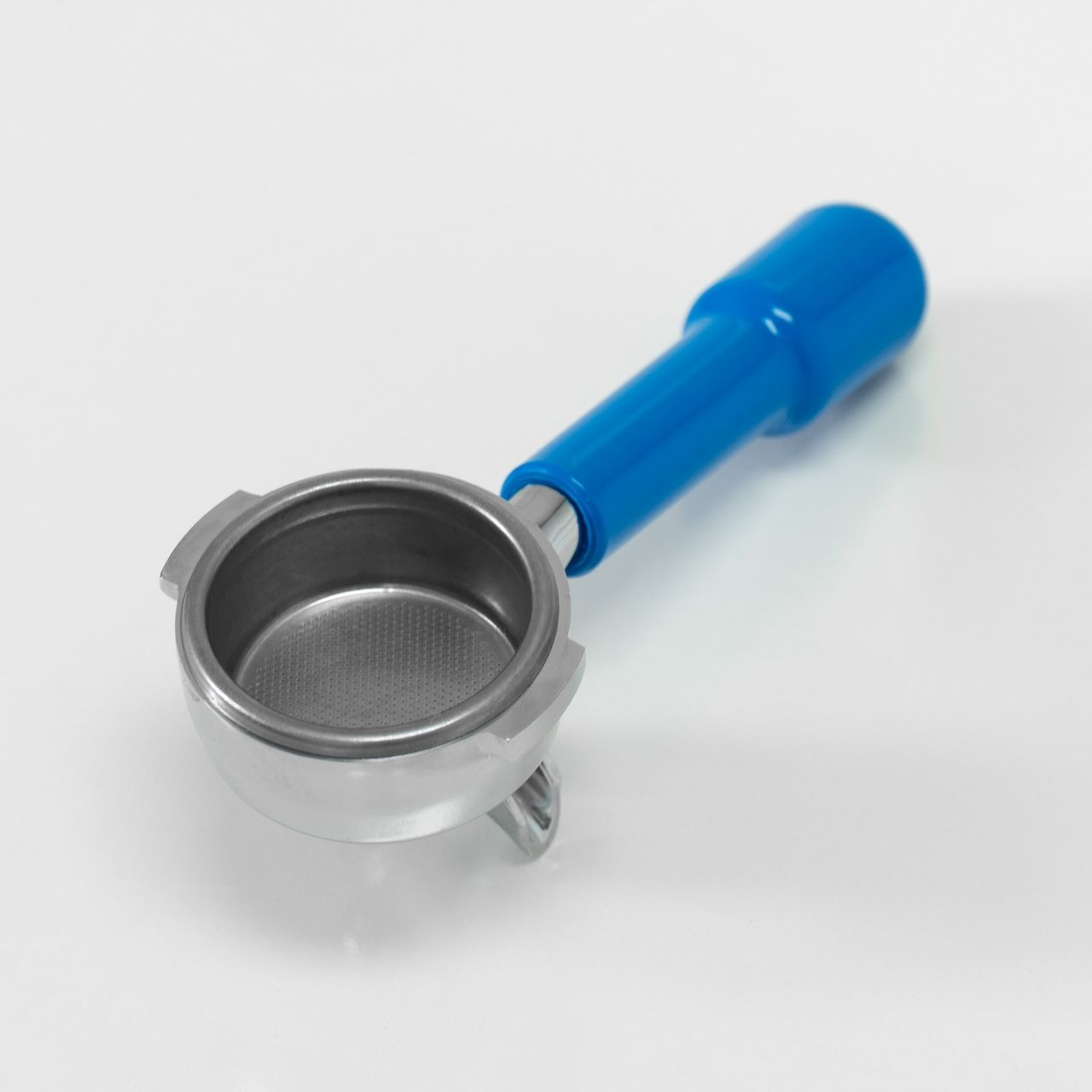 E61 Big Head Portafilter with M10 &#39;Shiny Blue&#39; Handle Complete with 21Gr basket