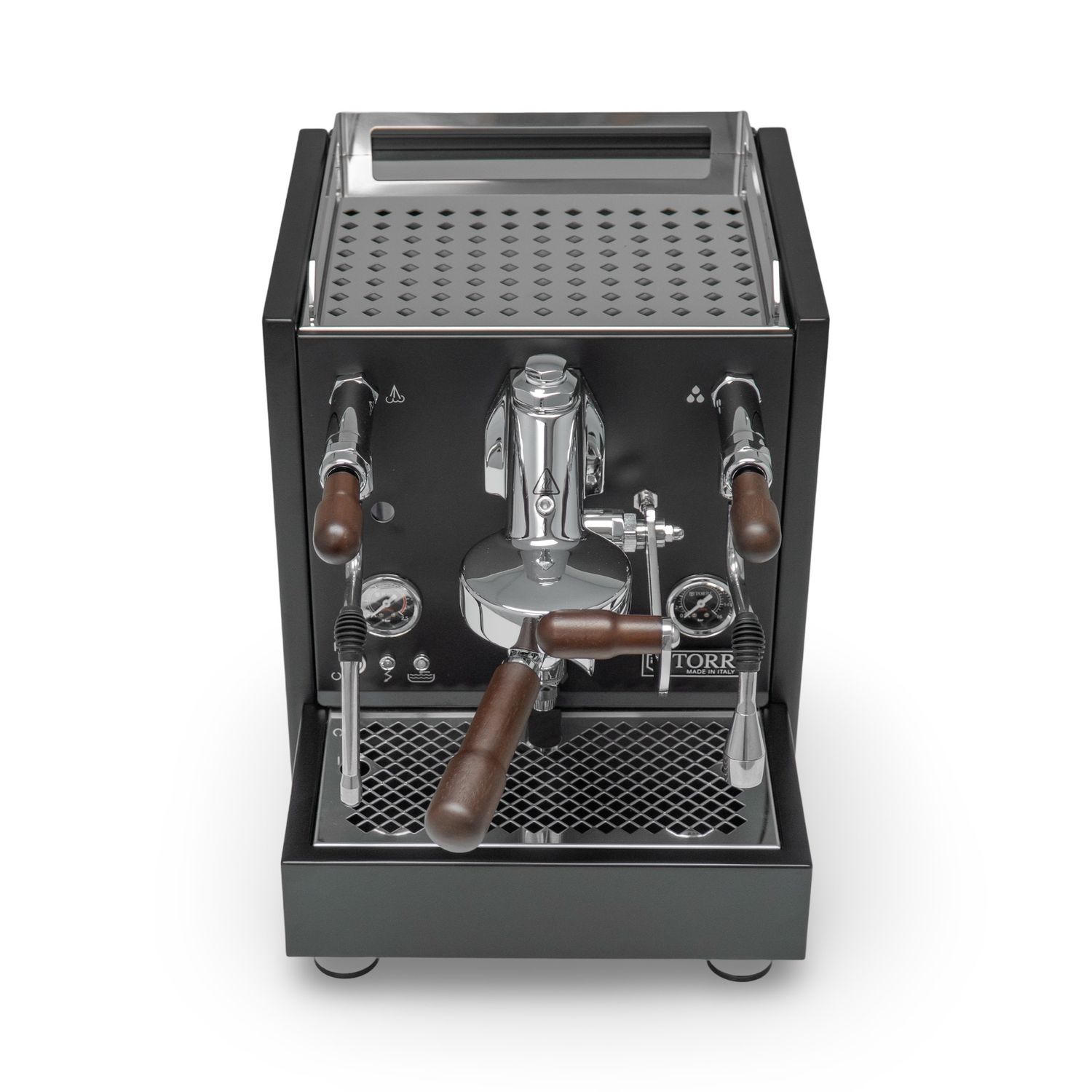 1gr Torre Teresina RS Matte Black With Wood Coffee Machine