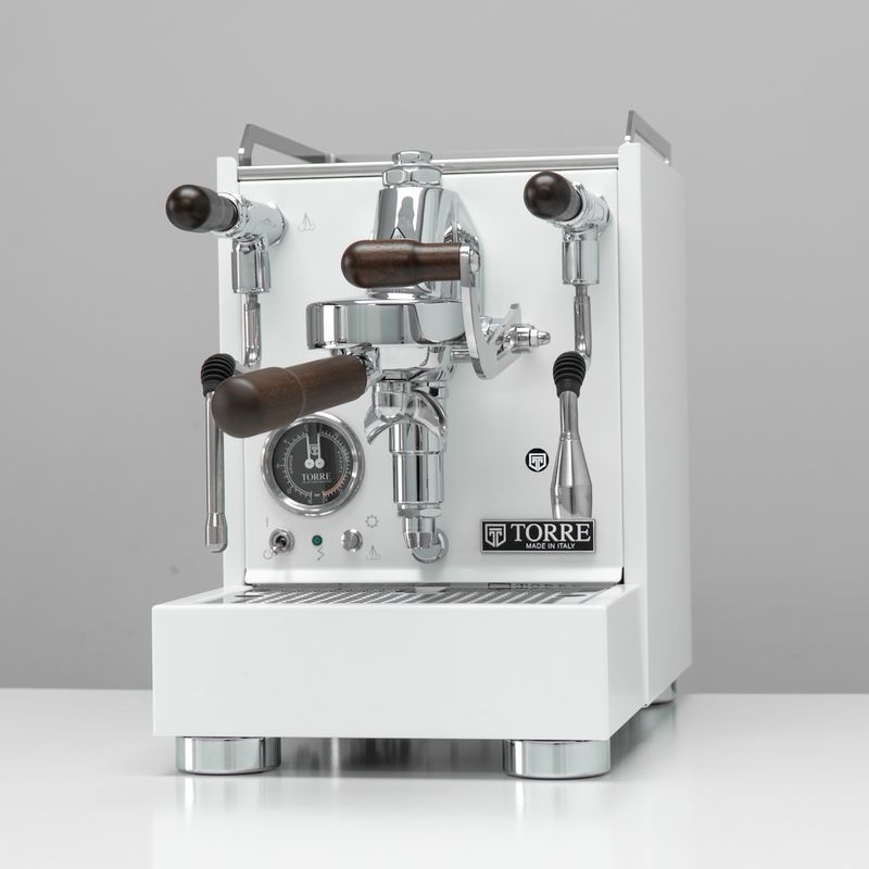 1gr Torre Luigino TSP MT White with Wood and Joystick Coffee Machine