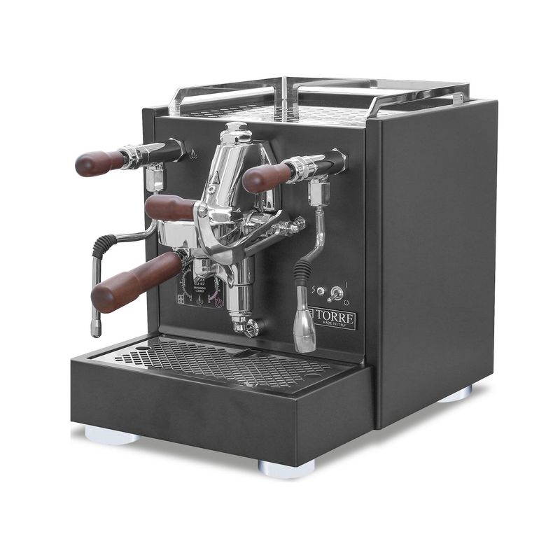 1gr Torre Peppina EVO Matte Black With Wood Coffee Machine