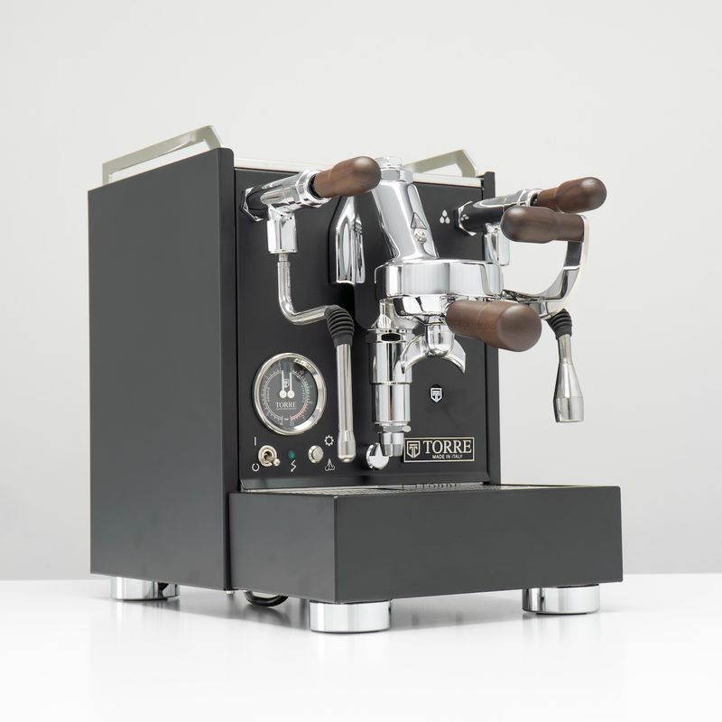 1gr Torre Luigino TSP Matte Black with Wood and Joystick Coffee Machine