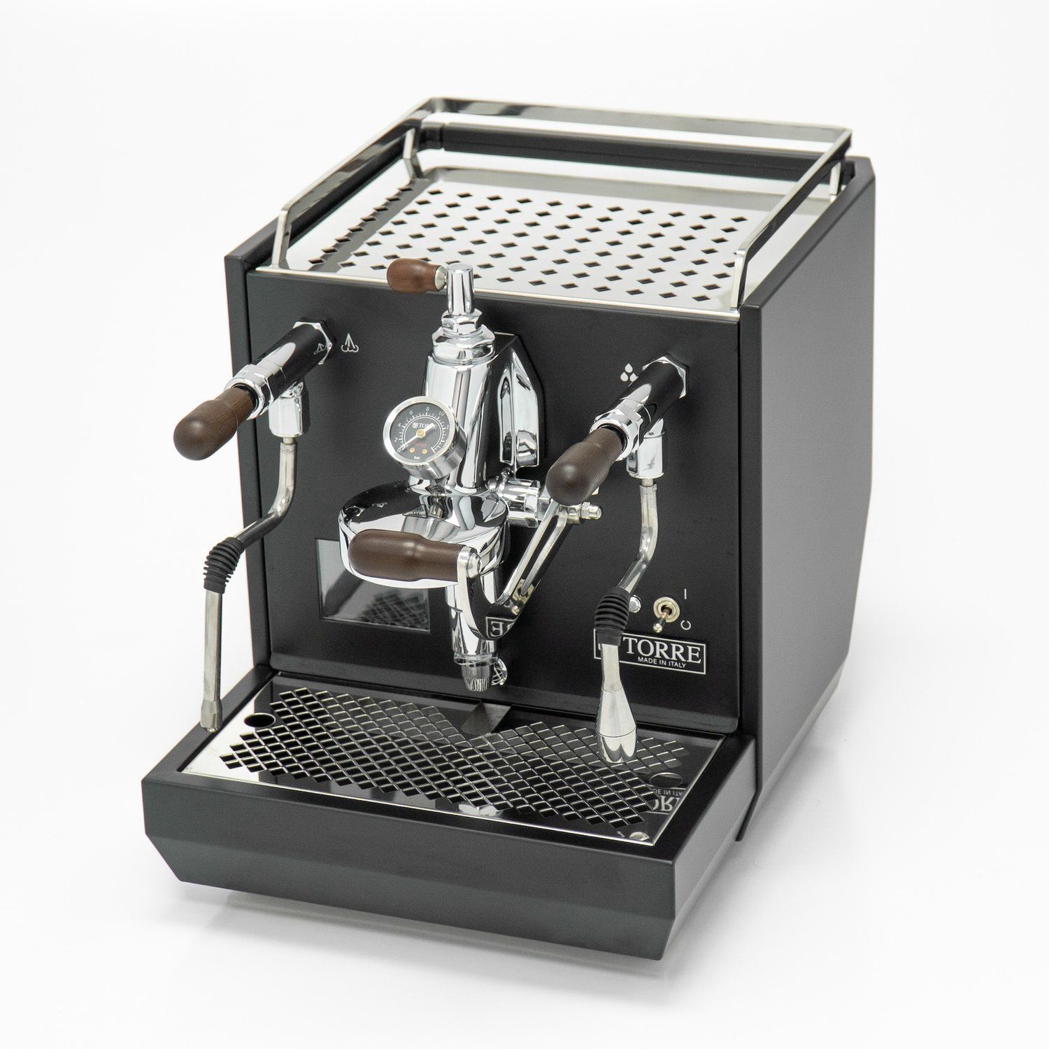 1gr Torre Adele Matte Black With Wood Coffee Machine