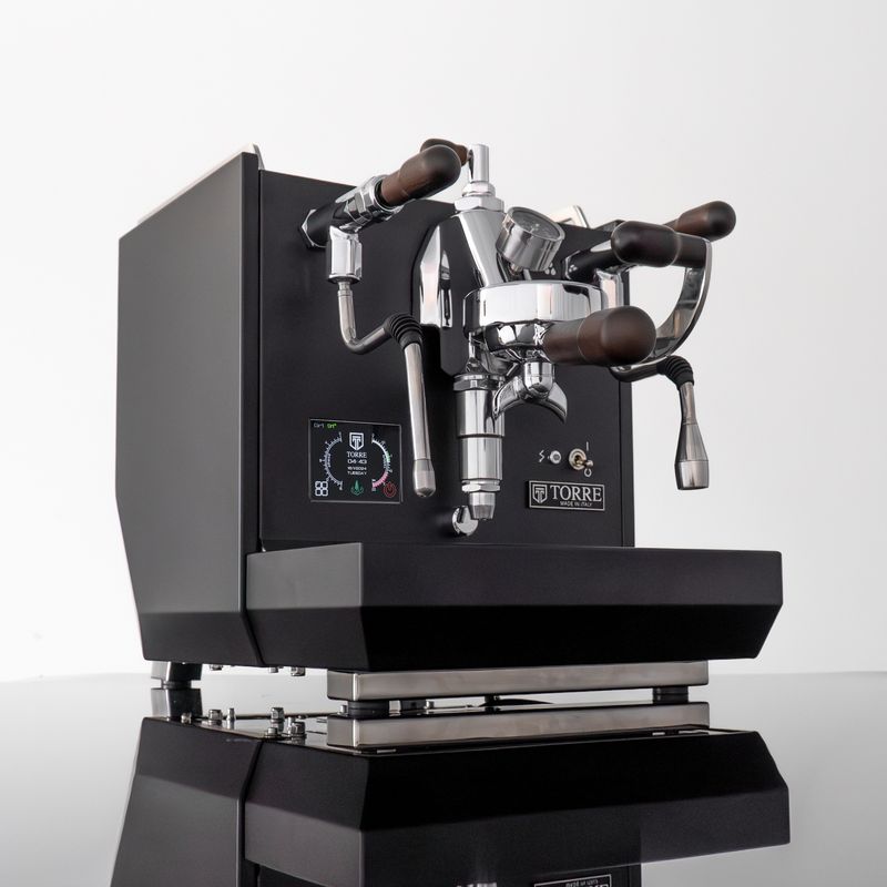 1gr Torre Adele Matte Black With Wood Coffee Machine
