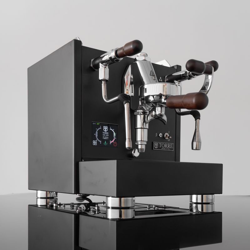 1gr Torre Peppina EVO Matte Black With Wood Coffee Machine