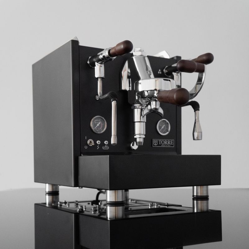 1gr Torre Teresina RS Matte Black With Wood Coffee Machine