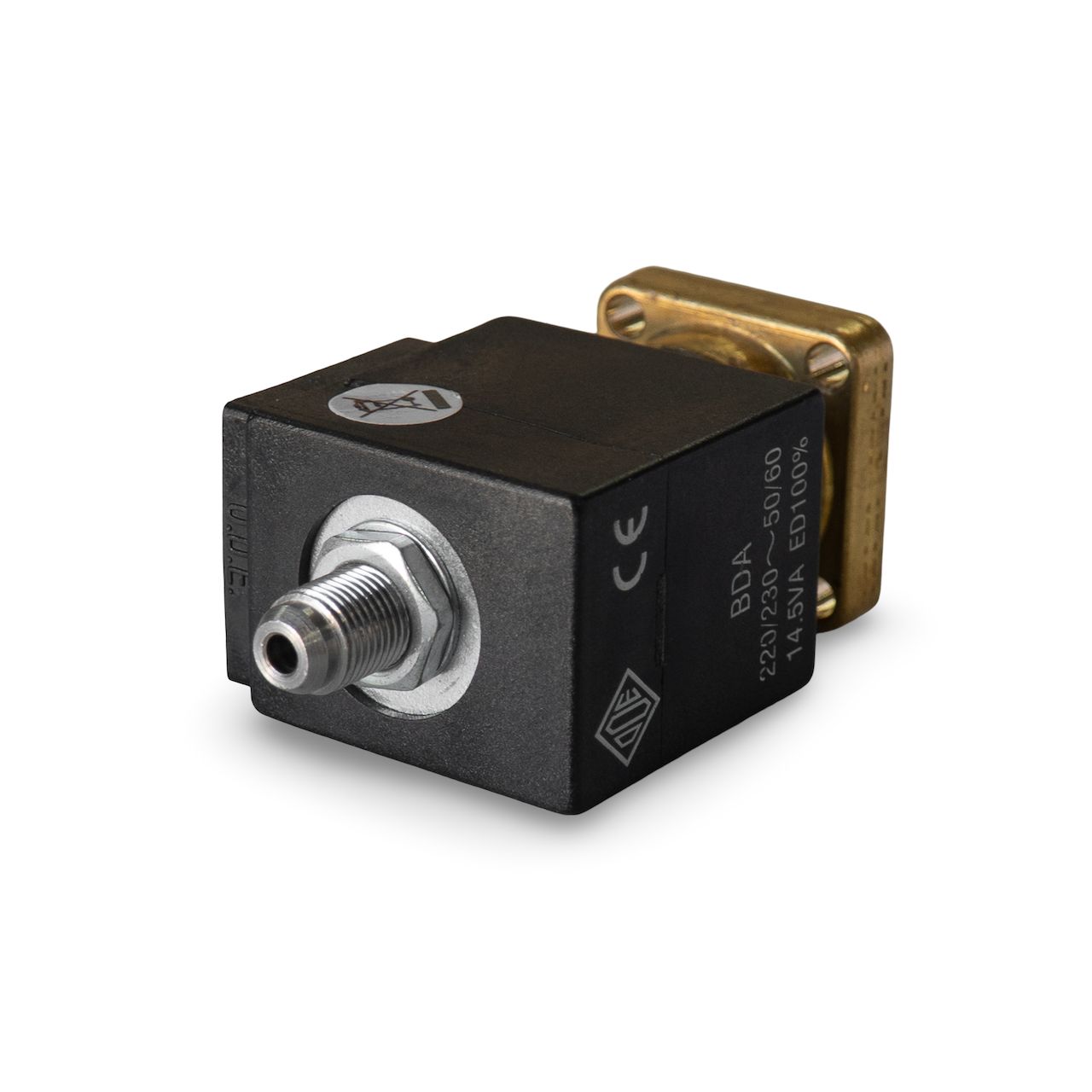 ODE 3 way Flat Base Solenoid 230V 9W 15 Bar 1.5mm dia [B3]
