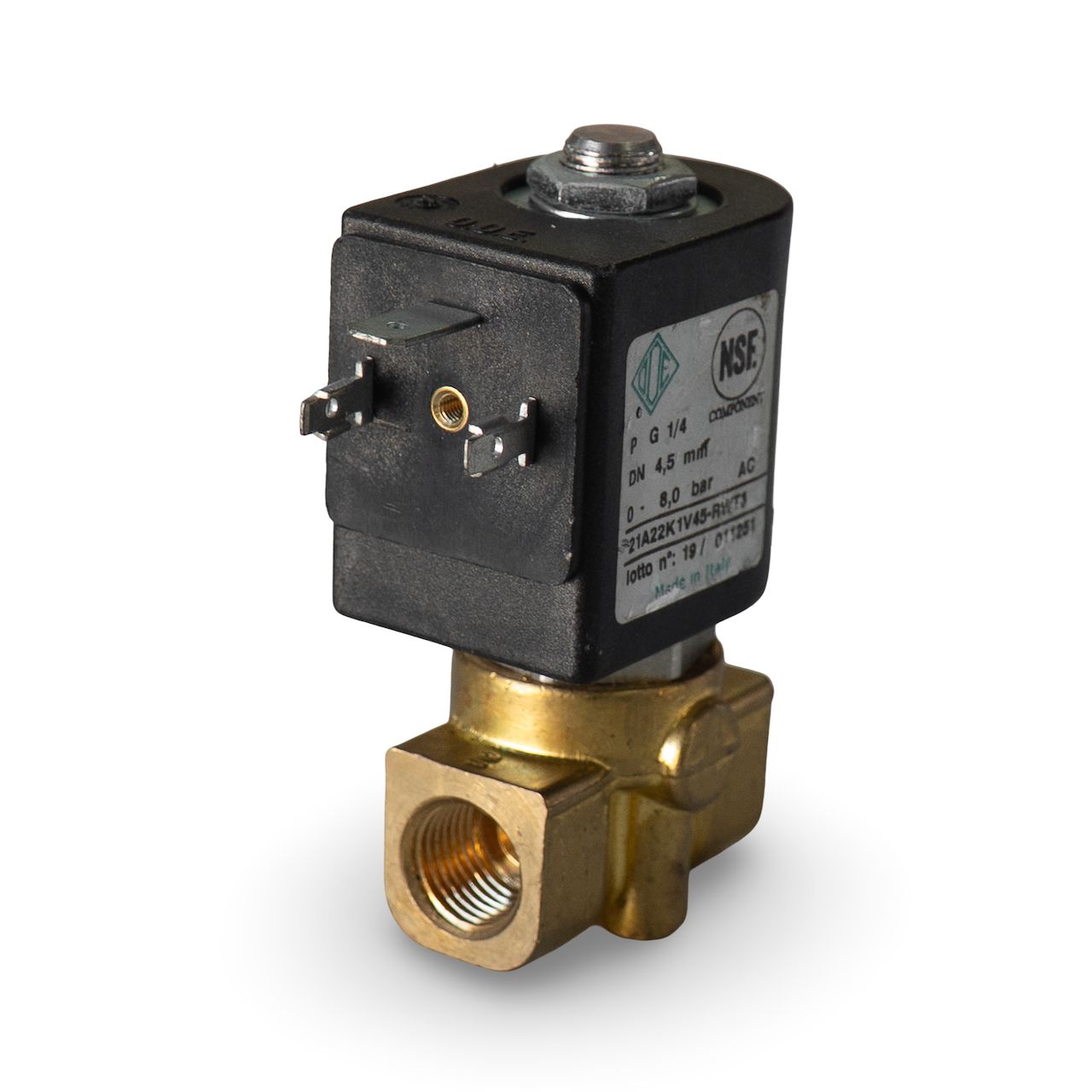 ODE NSF 2 Way Solenoid - 1/4&quot; 230V 8 Bar (ACM Hot Water) [B3]