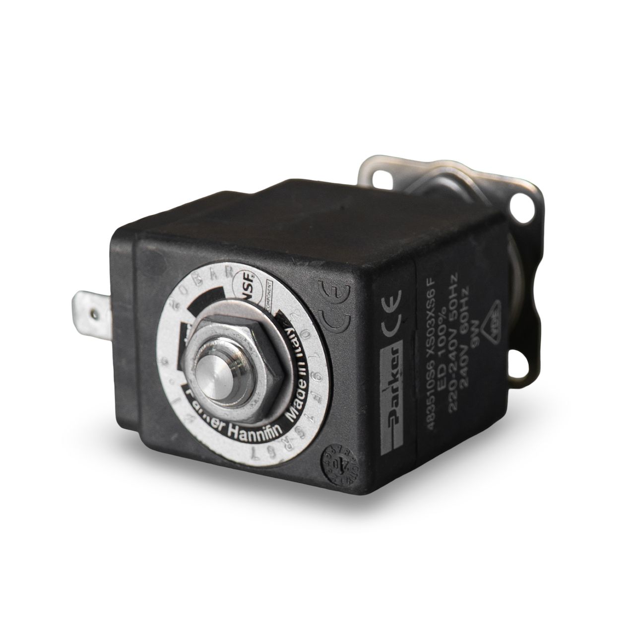 Parker 2 way 240V 13W Hot/Cold Mixing Solenoid, Thin Base 20 Bar [B3]