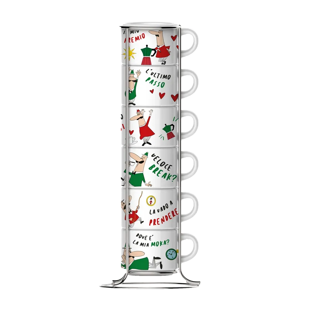 BIALETTI CARTOON STACKABLE CUPS (Set 6)