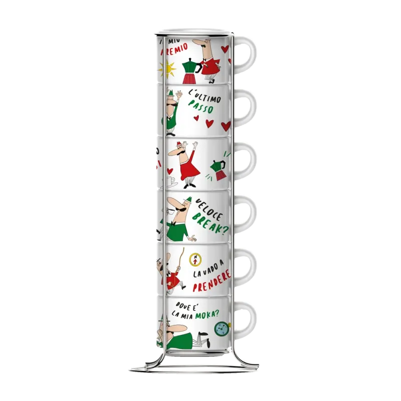 BIALETTI CARTOON STACKABLE CUPS (Set 6)