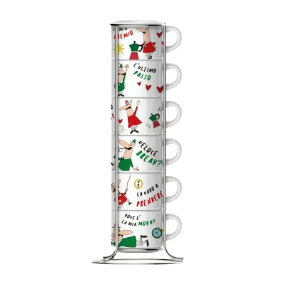 BIALETTI CARTOON STACKABLE CUPS (Set 6)