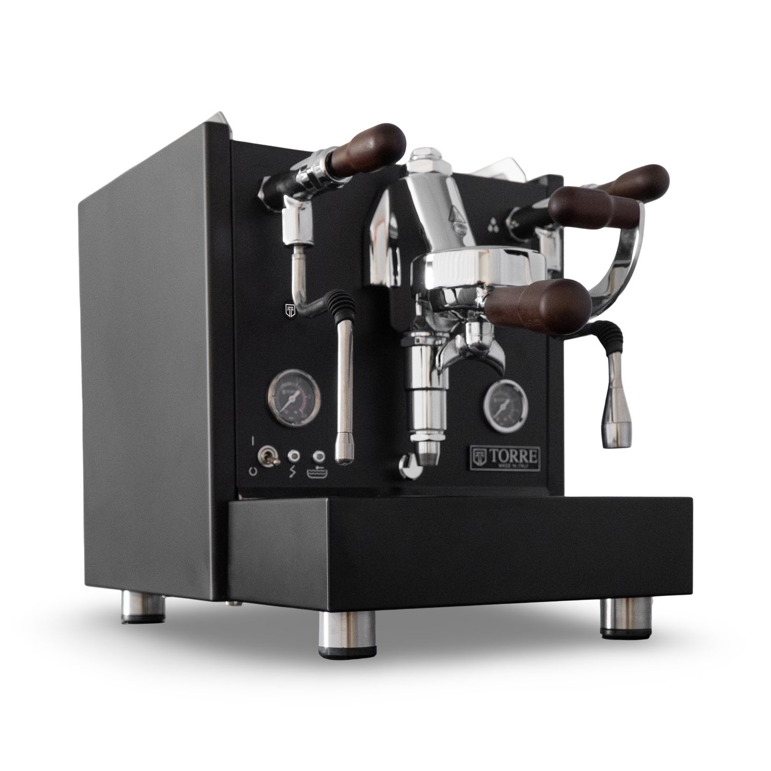 1gr Torre Teresina RS Matte Black With Wood Coffee Machine