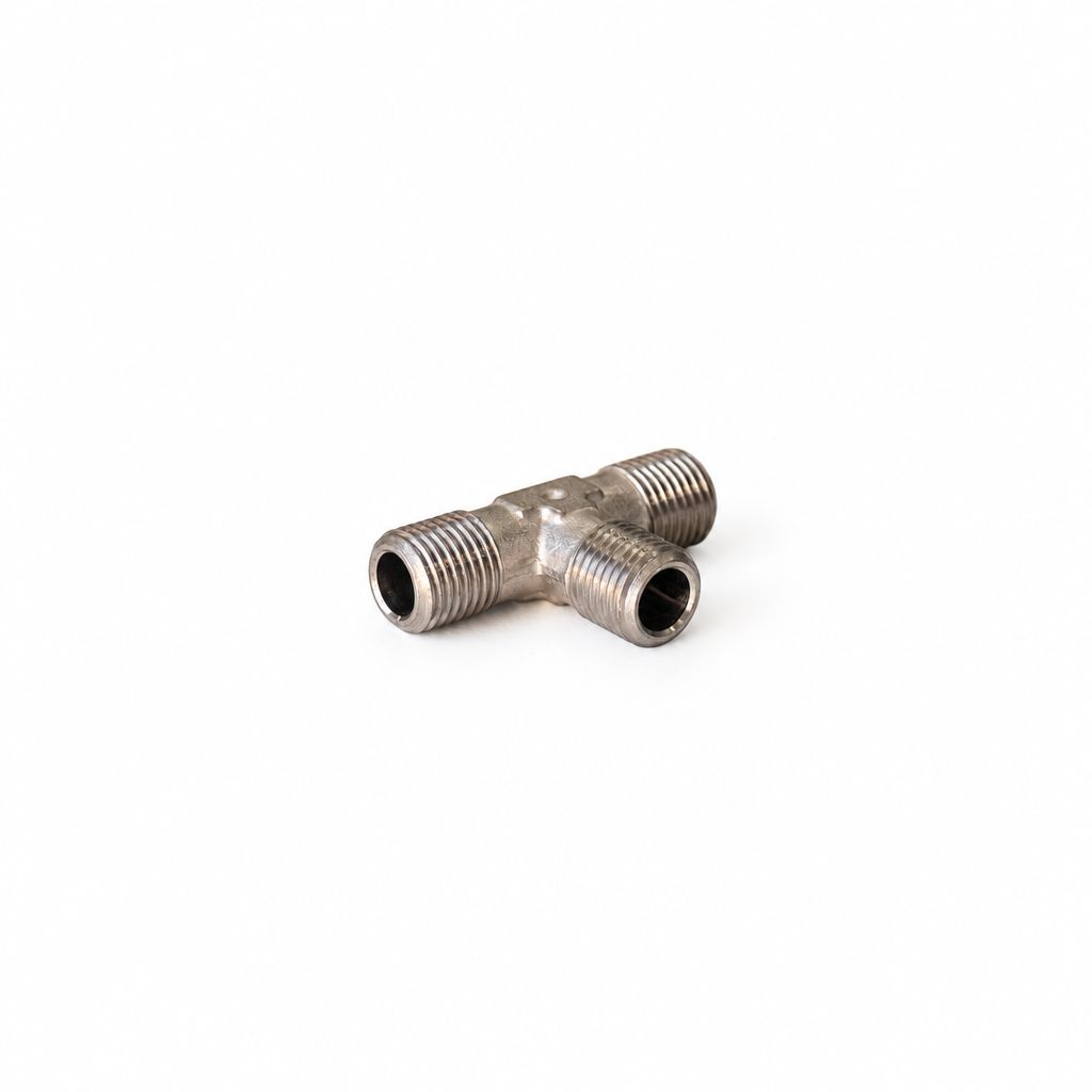 SS Tee Fitting 1/4"M to 1/4"M to 1/4"M [C1]