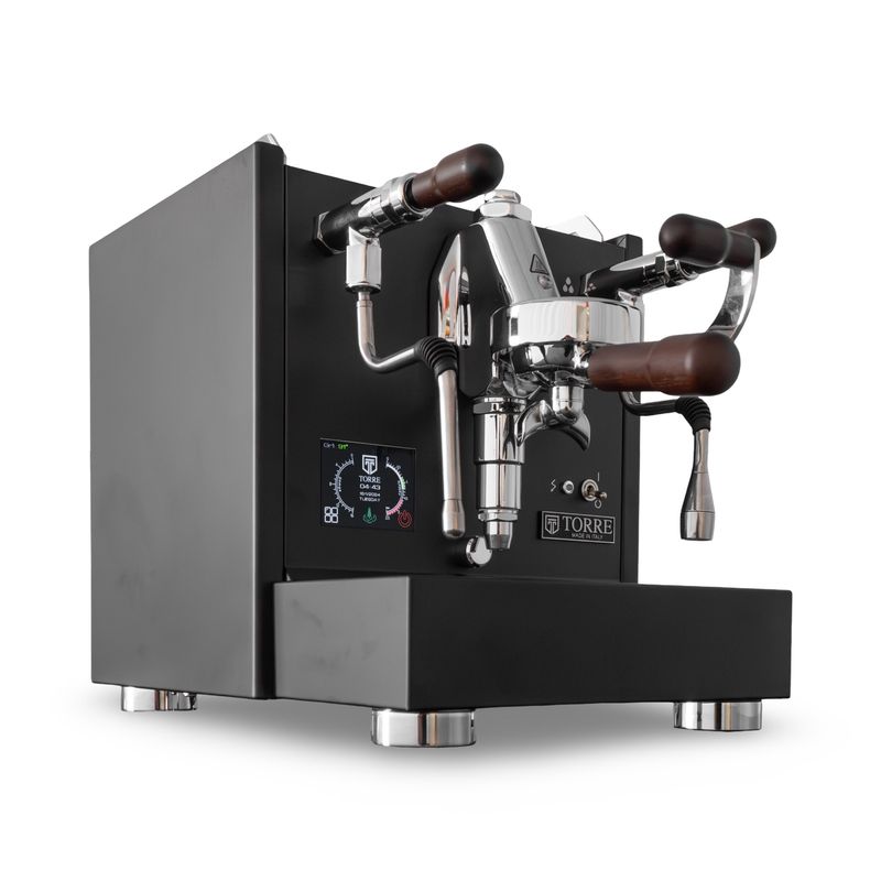 1gr Torre Peppina EVO Matte Black With Wood Coffee Machine