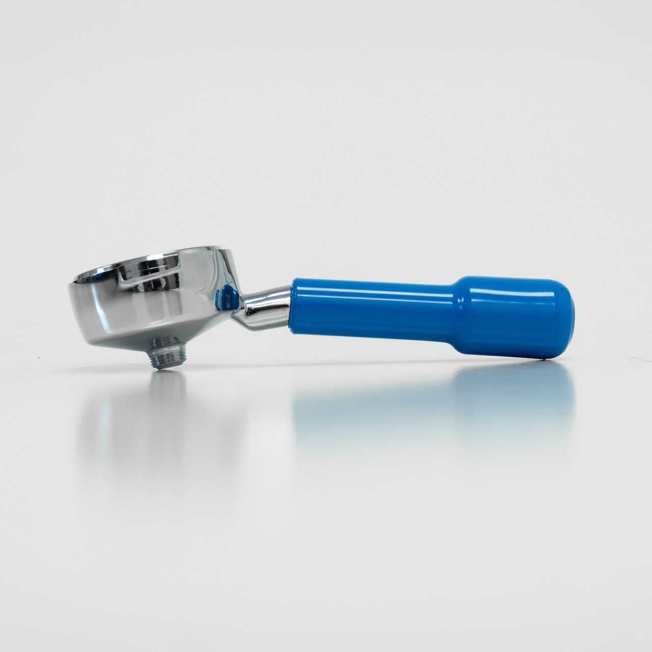 E61 Big Head Portafilter with M10 'Shiny Blue' Handle Complete with 21Gr basket