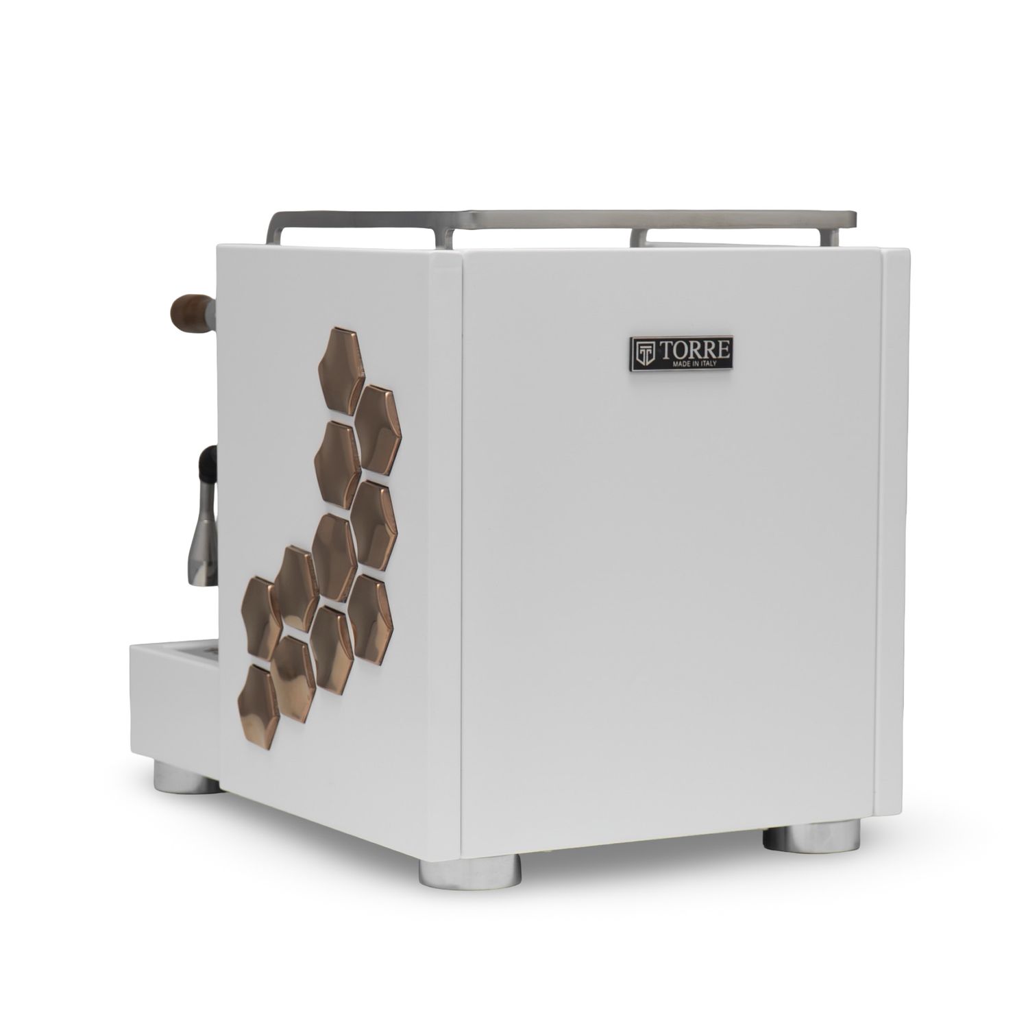 1gr Torre Teresina RS (Luxury Line) White With Bronze Hexa (Style 2) Pattern with Wood Coffee Machine