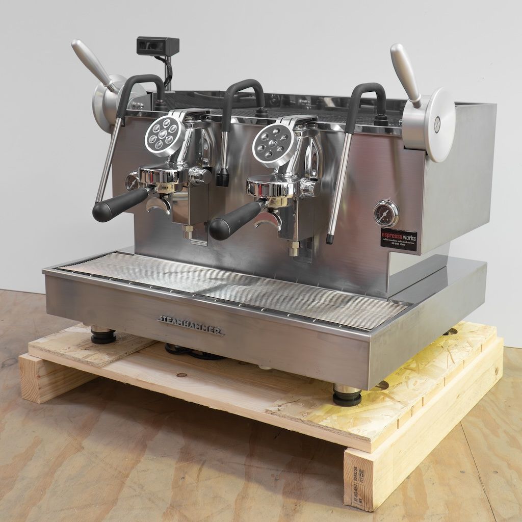 2gr XLVI Steamhammer Commercial Coffee Machine- Custom Silver Steam Levers