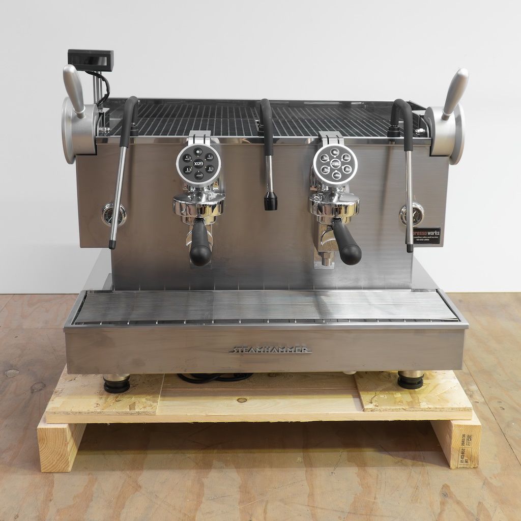 2gr XLVI Steamhammer Commercial Coffee Machine- Custom Silver Steam Levers