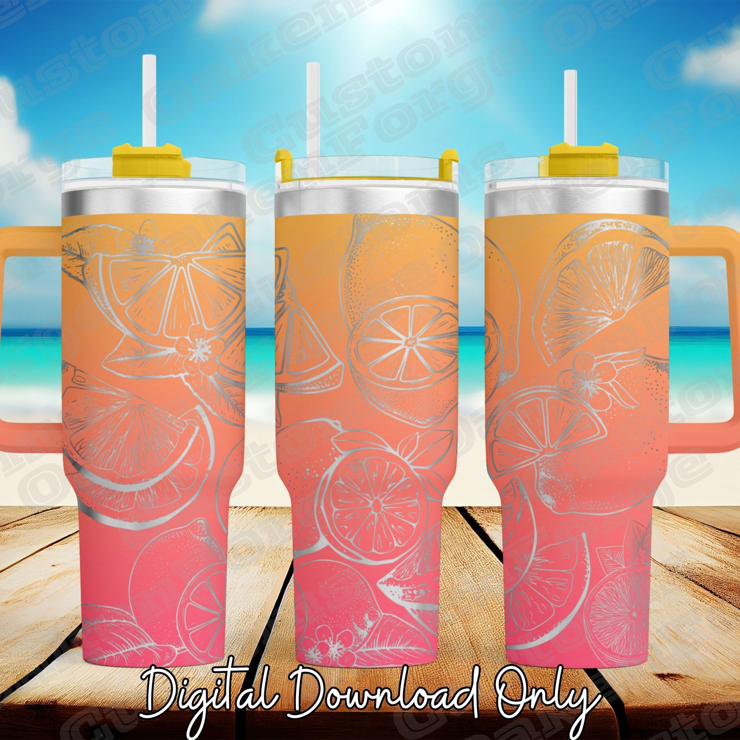 Lemon 40oz Full Wrap Tumbler SVG File