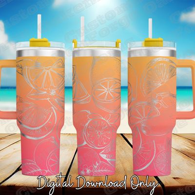 Lemon 40oz Full Wrap Tumbler SVG File