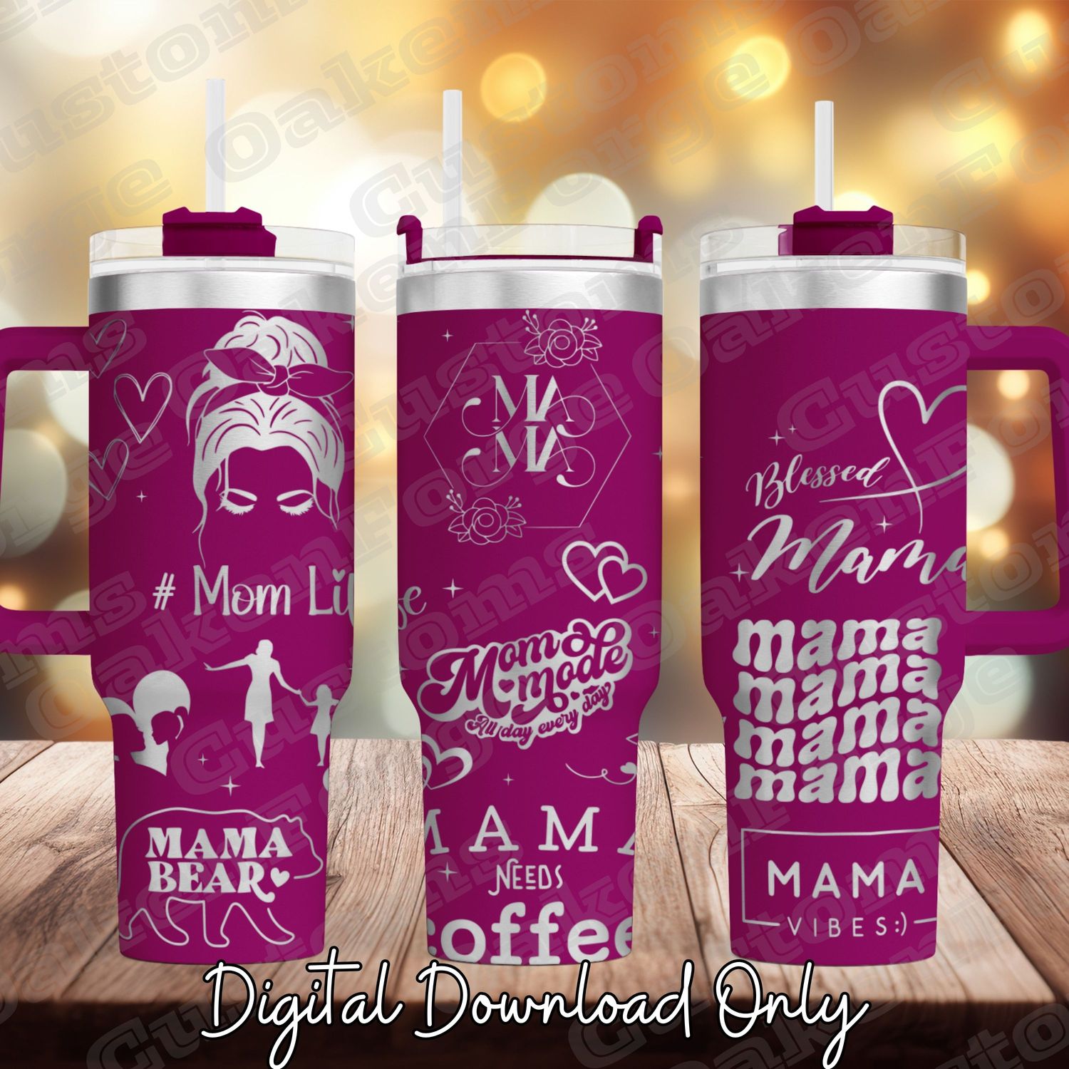 Mom Life 40oz Full Wrap Tumbler SVG Files