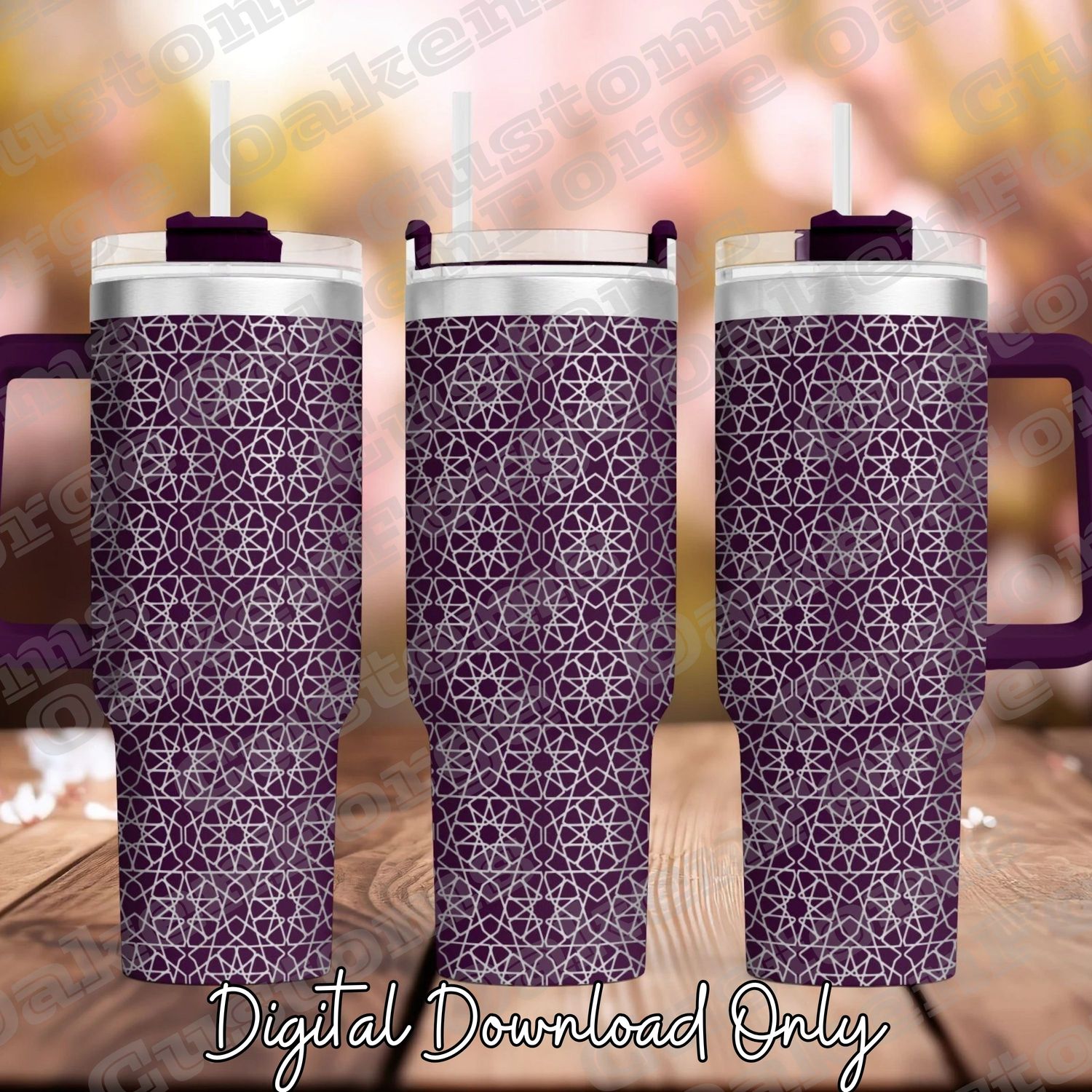 Stained Glass 40oz Full Wrap Tumbler SVG File