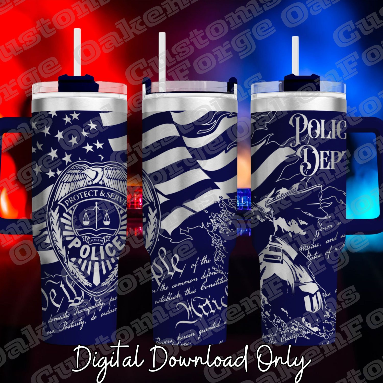 Police Dept 40oz Full Tumbler SVG File