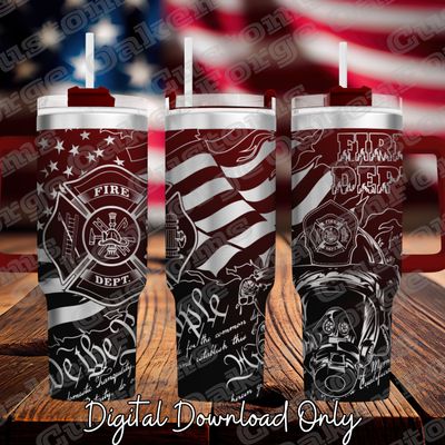 Fire Fighter 40oz Full Tumbler SVG File