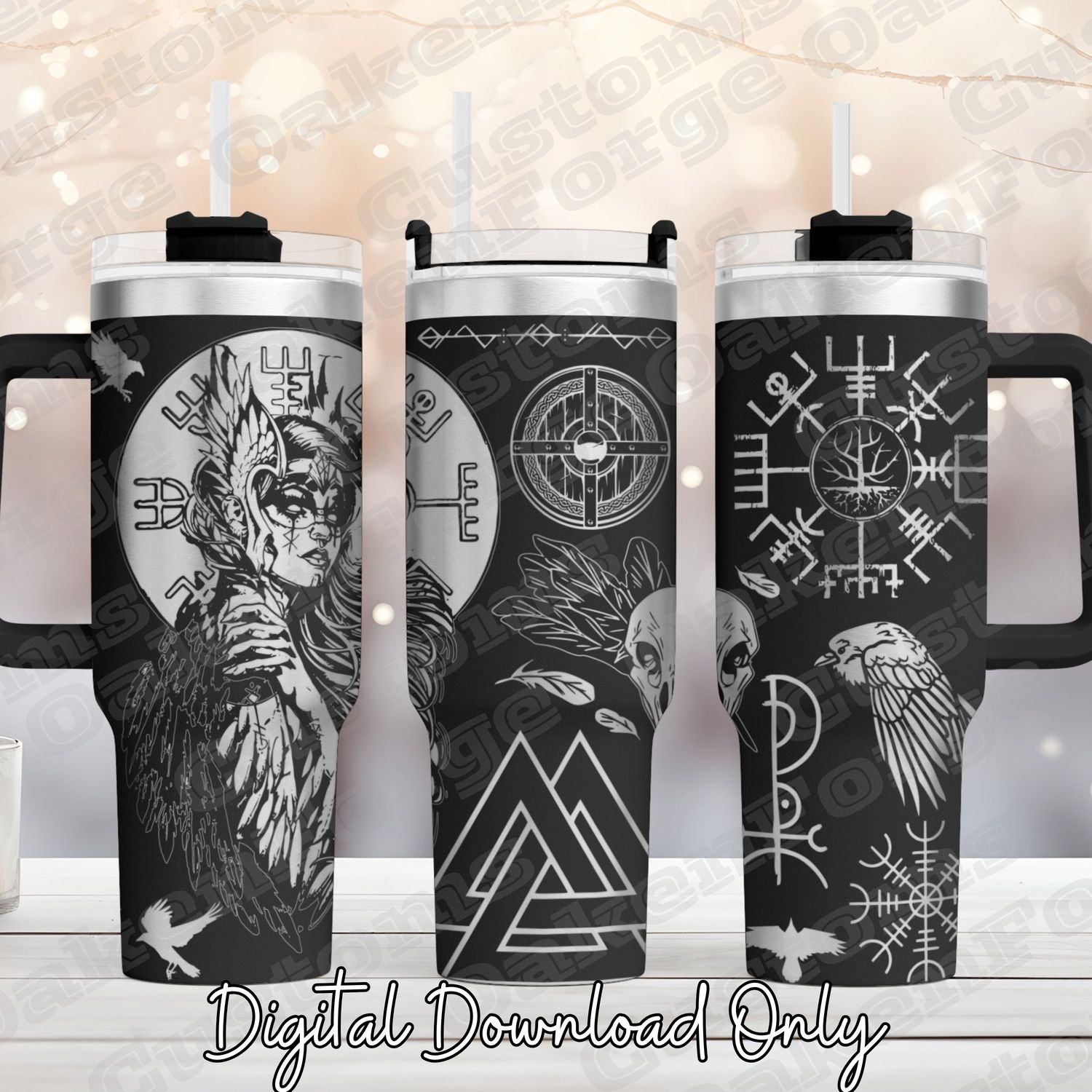 Viking Freyja 40oz Full Wrap Tumbler SVG File