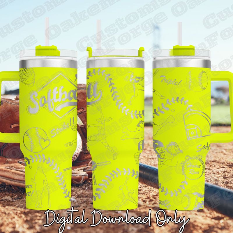 Softball 40oz Tumbler wrap SVG File